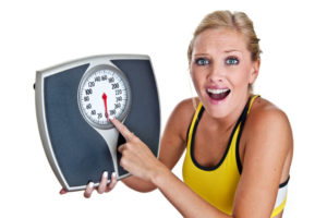 Woman surprised by the weekend weight gain amount