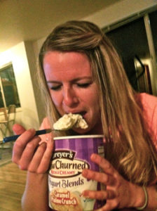 woman eating ice cream