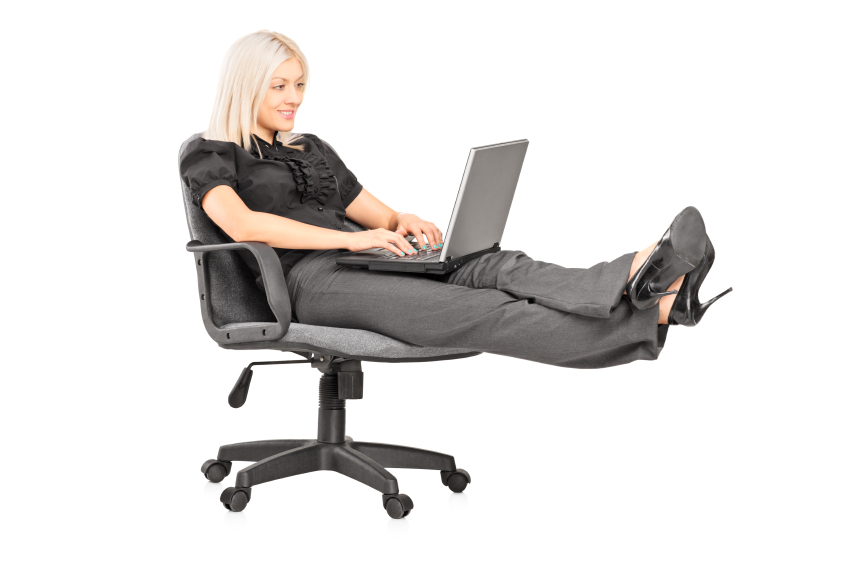 woman sitting on chair working