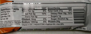energy bar label