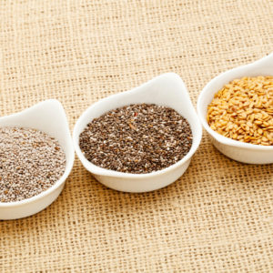 chia seeds, flaxseeds, hemp seeds