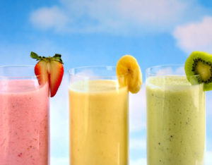 Assorted fruit smoothies