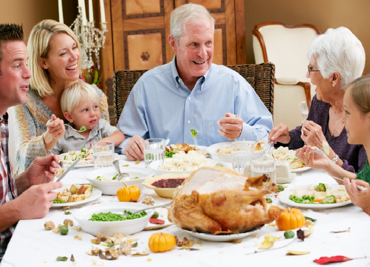 Multi Generation Family Celebrating Thanksgiving