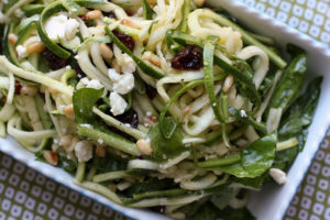 zucchini noodles with pine nuts