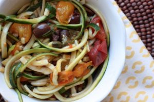 zucchini noodles with cherry tomatoes