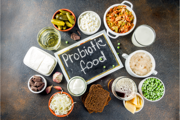 probiotic rich foods including yogurt, kefir, sauerkraut part of heart healthy diet 